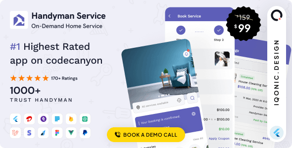 Handyman Service - On-Demand Home Service Flutter App with Complete Solution + ChatGPT